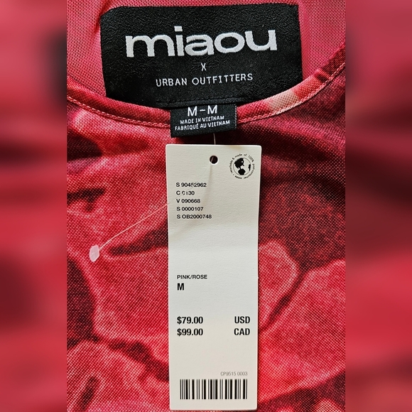 Miaou UO Exclusive Billie Stamp Print Mini Dress, Pink Rose Orchid Print - Picture 14 of 14